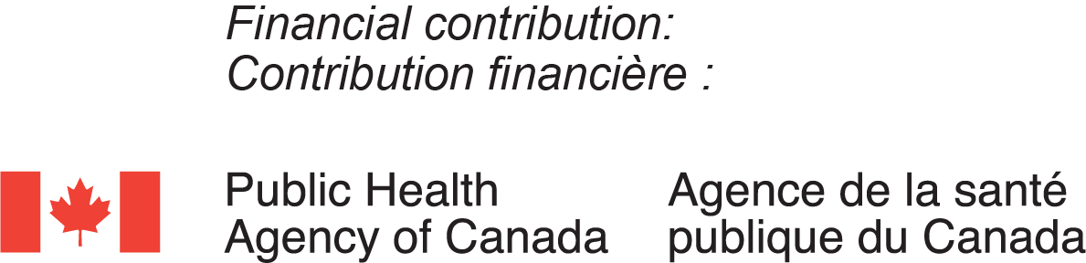 A picture of the Canadian flag followed by the words Financial Contribution then Public Health Agency of Canada in English and French